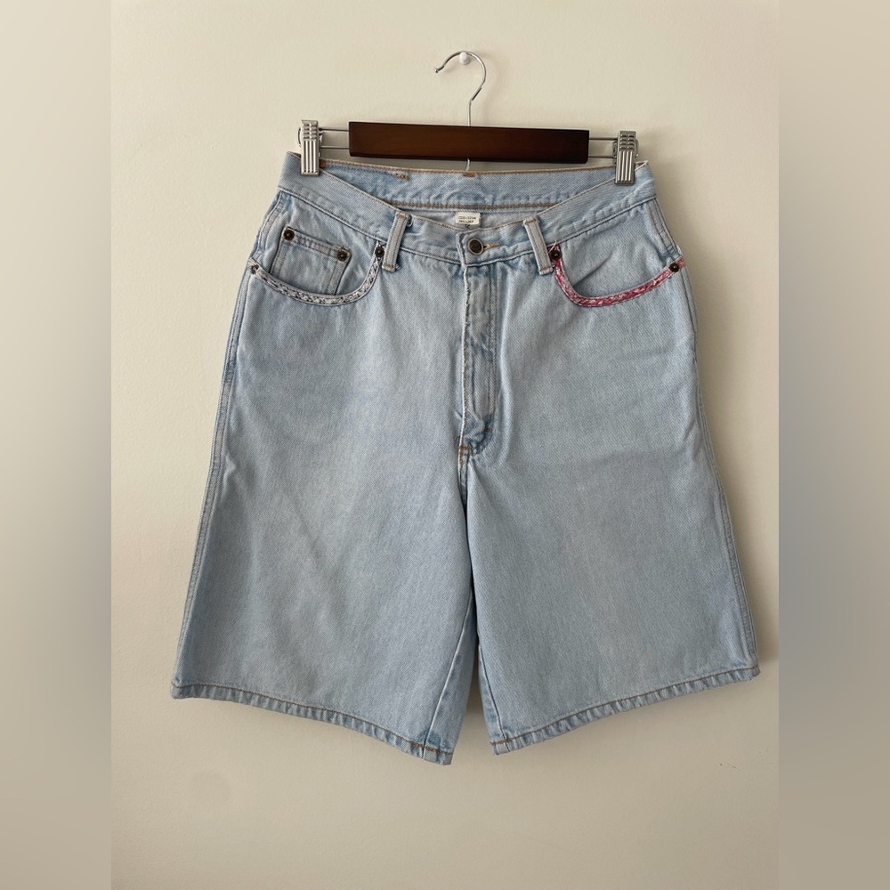 Zena Jeans 90s Vintage Y2K Light Wash Patch Work Jort Jean Shorts Women’s 12